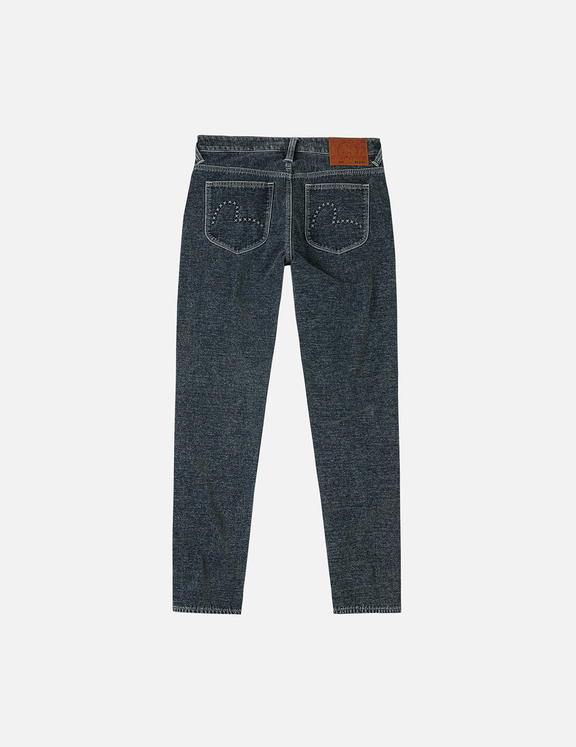 Washed Emboss Rivet Seagull Taper Fit Jeans #2017